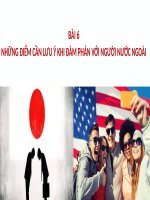 NHỮNG ĐIỀU CẦN LƯU Ý KHI ĐÀM PHÁN VỚI NGƯỜI NƯỚC NGOÀI