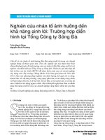 Nghiên cứu nhân tố ảnh hưởng đến khả năng sinh lời: Trường hợp điển hình tại Tổng Công ty Sông Đà
