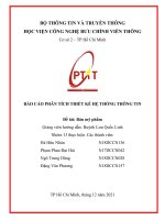 BÁO CÁO PHÂN TÍCH THIẾT KẾ HỆ THỐNG THÔNG TIN Đề tài Bán mỹ phẩm