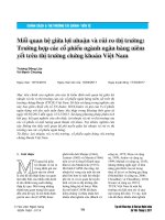 Mối quan hệ giữa lợi nhuận và rủi ro thị trường: Trường hợp các cổ phiếu ngành ngân hàng niêm yết trên thị trường chứng khoán Việt Nam