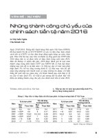 Những thành công chủ yếu của chính sách tiền tệ năm 2016