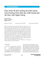 Các nhân tố ảnh hưởng tới chất lượng của chương trình đào tạo chất lượng cao tại Học viện Ngân hàng