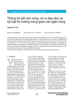 Thông tin bất cân xứng, rủi ro đạo đức và kỷ luật thị trường trong giám sát ngân hàng
