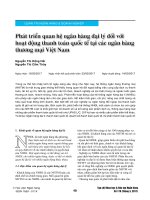 Phát triển quan hệ ngân hàng đại lý đối với hoạt động thanh toán quốc tế tại các ngân hàng thương mại Việt Nam