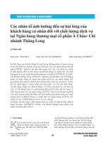 Các nhân tố ảnh hưởng đến sự hài lòng của khách hàng cá nhân đối với chất lượng dịch vụ tại Ngân hàng thương mại cổ phần Á Châu - Chi nhánh Thăng Long