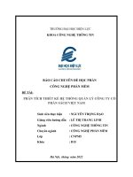 BÁO CÁO CHUYÊN ĐỀ HỌC PHẦN CÔNG NGHỆ PHẦN MỀM ĐỀ TÀI PHÂN TÍCH THIẾT KẾ HỆ THỐNG QUẢN LÝ CÔNG TY CỔ PHẦN SÁCH VIỆT NAM
