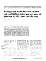 Đánh giá tình hình tiếp cận tài chính vi mô của Việt Nam thông qua mối quan hệ giữa mức độ tiếp cận và tính bền vững