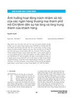 Ảnh hưởng hoạt động trách nhiệm xã hội của các ngân hàng thương mại thành phố Hồ Chí Minh đến sự hài lòng và lòng trung thành của khách hàng