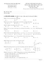 ĐỀ Tuyển sinh vào LỚP 10 MÔN TOÁN chuyên năm 2022  2023 Trường THCS Chuyên Bến Tre