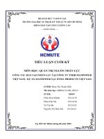 CÔNG TÁC ĐÀO TẠO NHÂN LỰC TẠI CÔNG TY TNHH MANPOWER VIỆT NAM - DỰ ÁN MANPOWER TẠI INTEL PRODUCTS VIỆT NAM