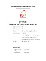 BÀI TẬP LỚN PHÂN TÍCH THIẾT KẾ HỆ THỐNG THÔNG TIN Đề tài 15 - Quản lí cửa hàng đồ ăn nhanh