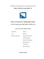 BÁO CÁO THUYẾT TRÌNH HỌC PHẦN AN TOÀN & BẢO MẬT HỆ THỐNG THÔNG TIN Chủ đề TẤN CÔNG BRUTE-FORCE