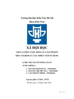 XÃ HỘI HỌC CHẤT LƯỢNG CUỘC SỐNG CỦA NGƯỜI DÂN KHU TÁI ĐỊNH CƯ SAU NHIỀU NĂM SỬ DỤNG