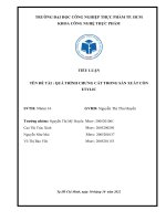 QUÁ TRÌNH CHƯNG CẤT TRONG SẢN XUẤT CỒN ETYLIC