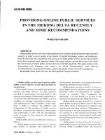 Cung ứng dịch vụ công trực tuyến tại đồng bằng sông cửu long hiện nay và một số khuyến nghị 