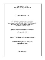 Tổ chức hoạt động trải nghiệm trong dạy học môn tự nhiên và xã hội lớp 2 theo hướng phát triển năng lực nhận thức khoa học 1 