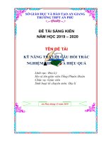 Sáng kiến kinh nghiệm, SKKN - Kỹ năng trả lời câu hỏi trắc nghiệm nhanh và hiệu quả