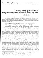 Di động xã hội giữa các thế hệ trong hai thời kỳ trước và sau đổi mới ở việt nam 