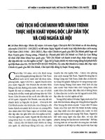 Chủ tịch hồ chí minh với hành trình thực hiện khát vọng độc lập dân tộc và chủ nghĩa xã hội 