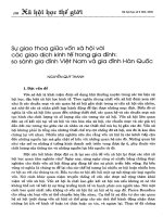 Sự giao thoa giữa vốn xã hội với các giao dịch kinh tế trong gia đình so sánh gia đình việt nam và gia đình hàn quốc 