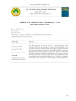 Thu hút vốn đầu tư trực tiếp nước ngoài (fdi) vào lĩnh vực nông nghiệp trên địa bàn thành phố hà nội 