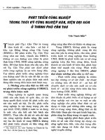 Phát triển công nghiệp trong thời kỳ công nghiệp hoá, hiện đại hoá ở thành phố cần thơ 