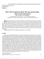 Rủi ro đối với người lao động việt nam tại hàn quốc nhìn từ khía cạnh kinh tế 