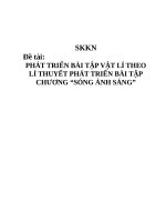 Sáng kiến kinh nghiệm, SKKN  XÂY DỰNG HỆ THỐNG BÀI TẬP CHƯƠNG “ SÓNG ÁNH SÁNG” VẬT LÝ 12 CƠ BẢN THEO LÝ THUYẾT PHÁT TRIỂN BÀI TẬP