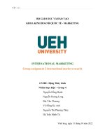 INTERNATIONAL MARKETING group assignment 2 international market research 