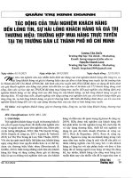 Tác động của trải nghiệm khách hàng đến lòng tin, sự hài lòng khách hàng và giá trị thương hiệu trường hợp mua hàng trực tuyến tại thị trường bán lẻ thành phố hồ chí minh 