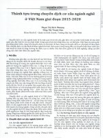 Thành tựu trong chuyển dịch cơ cấu ngành nghề ở việt nam giai đoạn 2015 2020 