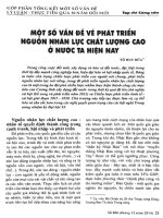 Một số vấn đề về phát triển nguồn nhân lực chất lượng cao ở nước ta hiện nay 