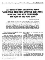 Xây dựng tổ chức đoàn vững mạnh, tăng cường bồi dưỡng lý tưởng cách mạng, sáng tạo, xung kích, tình nguyện xây dựng và bảo vệ tổ quốc 
