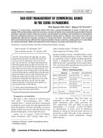 Quản lý nợ xấu tại các ngân hàng thương mại trong đại dịch covid 19 