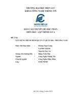 BÁO cáo CHUYÊN đề học PHẦN môn HOC lập TRÌNH JAVA đề tài xây DỰNG PHẦM mềm QUẢN lý QUÁN BIA PHƯƠNG NAM 