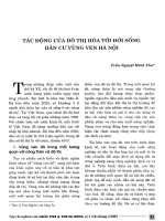 Tác động của đô thị hóa tới đời sống dân cư vùng ven hà nội 