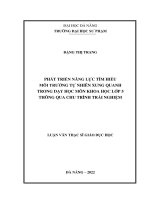 Phát triển năng lực tìm hiểu môi trường tự nhiên xung quanh trong dạy học môn khoa học lớp 5 thông qua chu trình trải nghiệm 