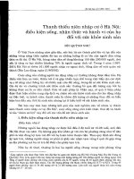 Thanh thiếu niên nhập cư ở hà nội điều kiện sống, nhận thức và hành vi của họ đối với sức khoẻ sinh sản 