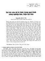 Vai trò của nữ tri thức trong quá trình công nghiệp hóa, hiện đại hóa 