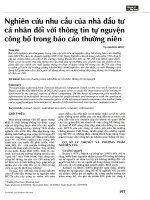 Nghiên cứu nhu cầu của nhà đầu tư cá nhân đối với thông tin tự nguyện công bố trong báo cáo thường niên 