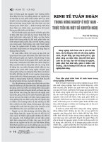 Kinh tế tuần hoàn trong nông nghiệp ở việt nam   thực tiễn và một số khuyến nghị 