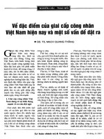 Về đặc điểm của giai cấp công nhân việt nam hiện nay và một số vấn đề đặt ra 