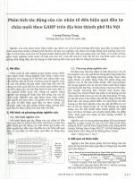 Phân tích tác động của các nhân tố đến hiệu quả đầu tư chăn nuôi theo GAHP trên địa bàn thành phố hà nội 