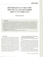 Đổi mới quản lý nhà nước đối với các doanh nghiệp nhỏ và vừa hiện nay 