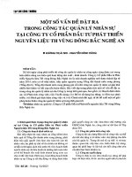 Một số vấn đề đặt ra trong công tác quản lý nhân sự tại công ty cổ phần đầu tư phát triển nguyên liệu TH vùng đông bắc nghệ an 