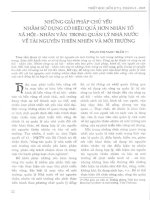 Những giải pháp chủ yếu nhằm sử dụng có hiệu quả hơn nhân tố xã hội   nhân văn trong quản lý nhà nước về tài nguyên thiên nhiên và môi trư ờng 