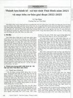 Thành tựu kinh tế   xã hội tỉnh thái bình năm 2021 và mục tiêu cơ bản giai đoạn 2022 2025 