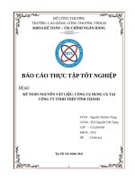 kế TOÁN NGUYÊN vật LIỆU, CÔNG cụ DỤNG cụ tại CÔNG TY TNHH THÉP VĨNH THÀNH