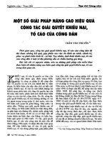 Một số giải pháp nâng cao hiệu quả công tác giải quyết khiếu nại, tố cáo của công dân 