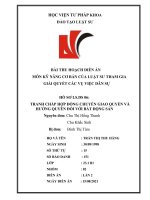 BÀI THU HOẠCH DIỄN ÁN MÔN KỸ NĂNG CƠ BẢN CỦA LUẬT SƯ THAM GIA GIẢI QUYẾT CÁC VỤ VIỆC DÂN SỰ